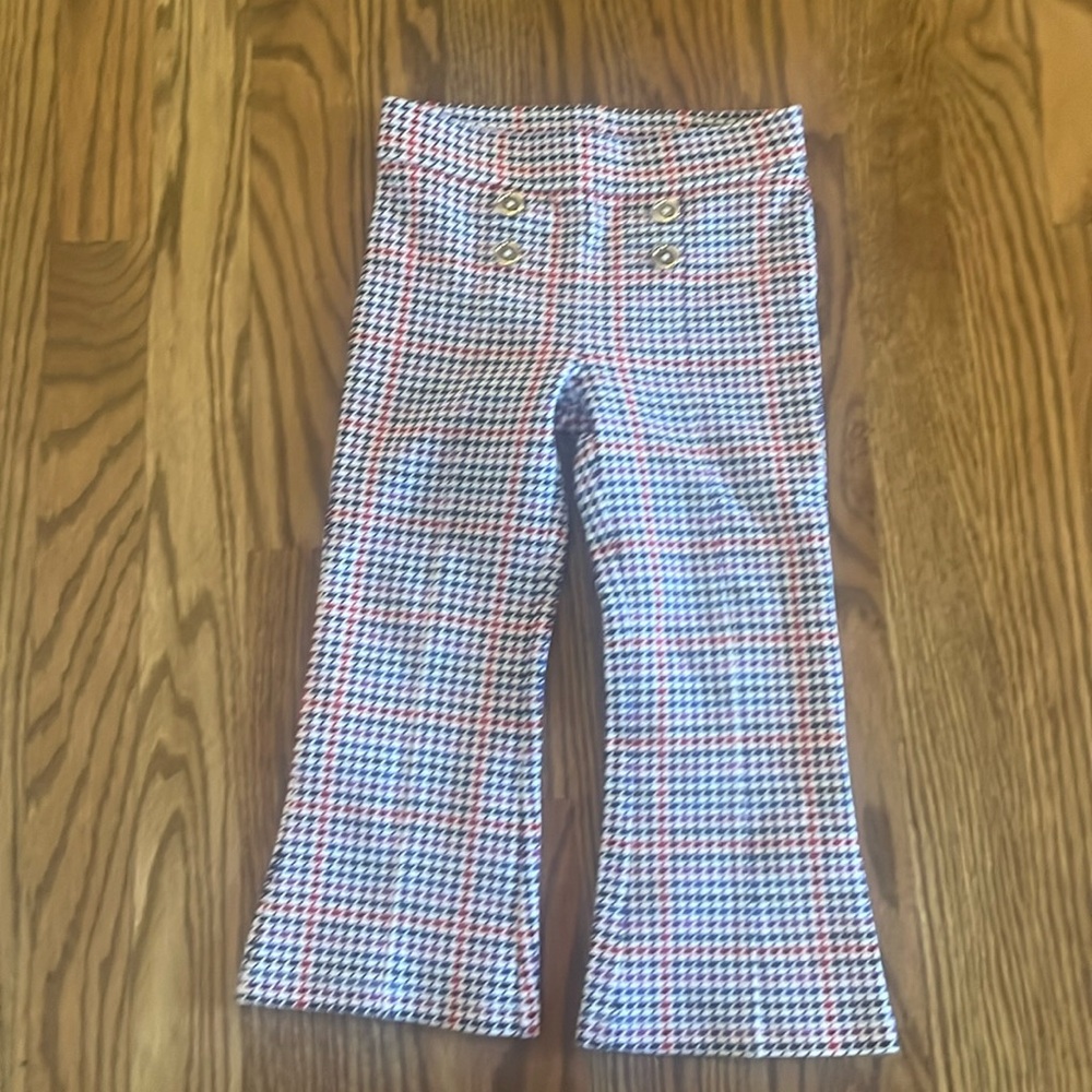 Janie and Jack houndstooth stretchy bellbottoms pants